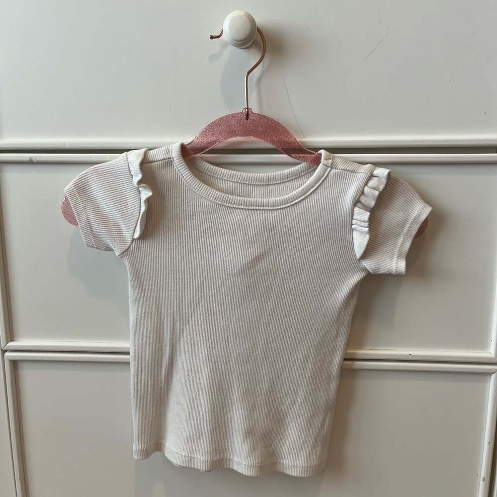 White Ruffled Toddler Girls Top